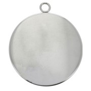 Stainless steel 304 Pendant setting for 30 mm flat back cabochon x1