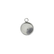 Stainless steel Pendant setting for 8 mm flat back cabochon x1|raw }}