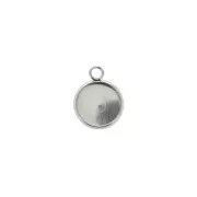 Stainless steel Pendant setting for 8 mm flat back cabochon x1