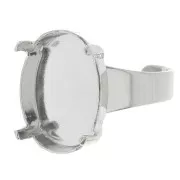 Ring base with 4120 18x13mm setting Rhodium tone x1