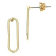 Rounded rectangle design zamak earstuds to decorate 6x20 mm Gold Tone x2|raw }}