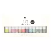 Set of 12 acrylic paints of 12 ml - Art by Rico Design - Pastel x1