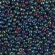 Miyuki 15/0 Seed beads 455 - Variegated Blue Iris Metallic x8g