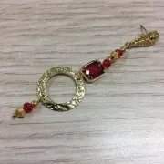 Drop earstuds with loop 9x17 mm Gold Tone x2