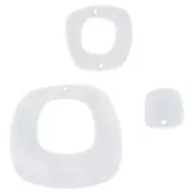 Set of 3 spacers and asymmetrical pendants in plexiglass - Tropical Flowers x1