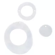 Set of 3 spacers and asymmetrical pendants in plexiglass - Blue Flowers x1