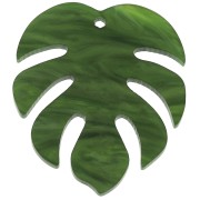 Tropcial philodendron leaf pendant in plexiglas 30x35 mm - Green x1|raw }}