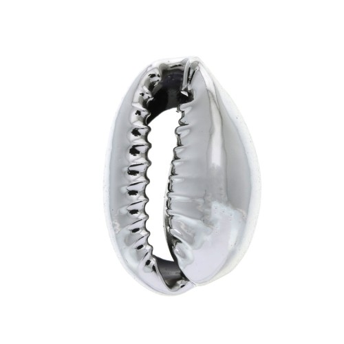 Cauri/Puka Shell for DIY jewelry creation - 12 to 20 mm - Silver Tone x1