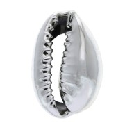 Cauri/Puka Shell for DIY jewelry creation - 16 to 23 mm - Silver Tone x1|raw }}