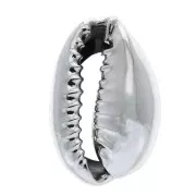 Cauri/Puka Shell for DIY jewelry creation - 16 to 23 mm - Silver Tone x1