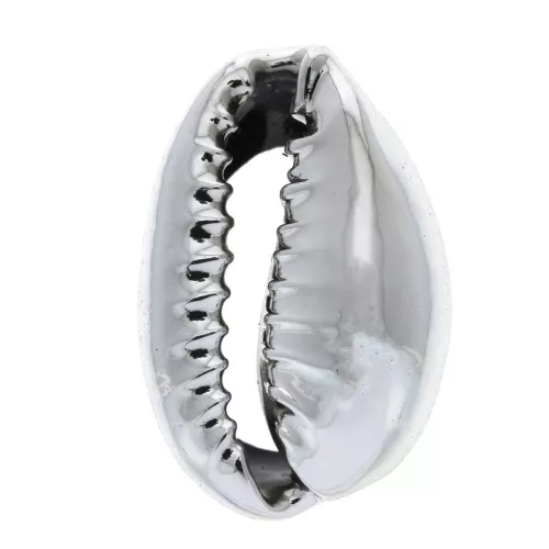 Cauri/Puka Shell for DIY jewelry creation - 16 to 23 mm - Silver Tone x1