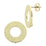 Design brass Earstuds with 1 loop to decorate 16 mm Gold Tone x2