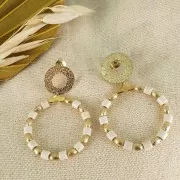 Design brass Earstuds with 1 loop to decorate 16 mm Gold Tone x2