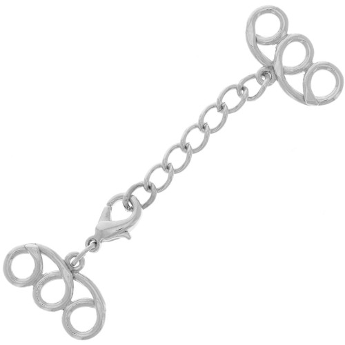 3-row clasp 21 mm - Rhodium x1