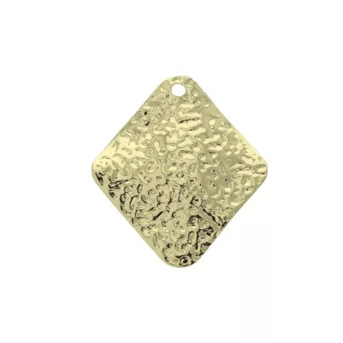 Rhombus Hammered Sequin 17x19 mm Gold Tone x1