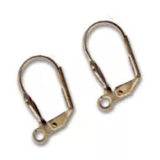 shell Leverback earrings 18mm bronze tone x2