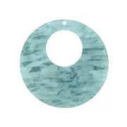 Round plexiglass pendant for earrings 60 mm - Blue/Tortoise Shell Effect x1