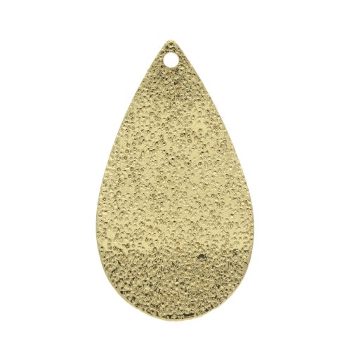 Drop Hammered Sequin 14x26.5 mm Gold Tone x1