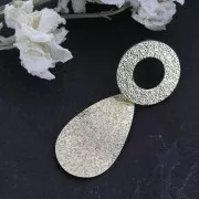 Drop Hammered Sequin 14x26.5 mm Gold Tone x1
