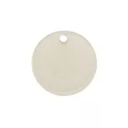 Round plexiglass sequin 19 mm Jute Canvas Effect / Beige x1