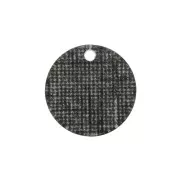 Round plexiglass sequin 19 mm Jute Canvas Effect / Black x1