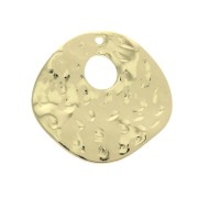 Irregular sequin hammered for the creation of DIY jewelery 23 mm Gold Tone x1