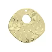 Irregular sequin hammered for the creation of DIY jewelery 23 mm Gold Tone x1