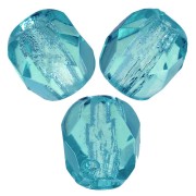 Fire Polished faceted round beads 4mm Light Teal x50