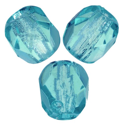 Fire Polished faceted round beads 4mm Light Teal x50