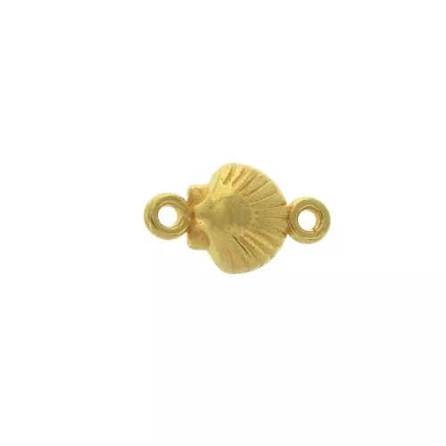 Spacer shell 2 loops 15x8.5 mm fine Gold plated x1