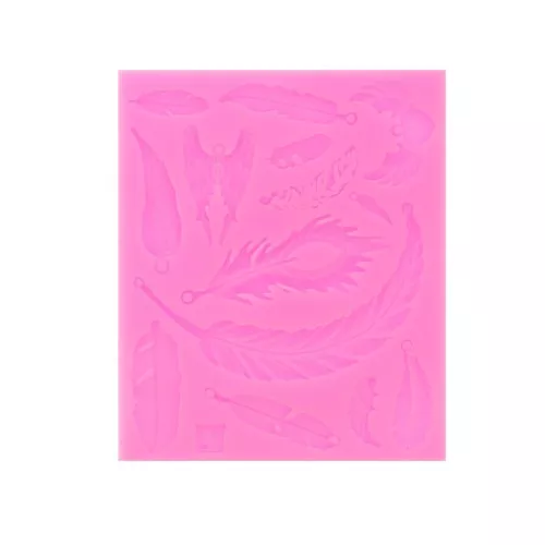 Silicone mold for resin and liquid polymer - Feathers x1