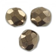 Fire Polished faceted round beads 8mm Gold Bronze x20