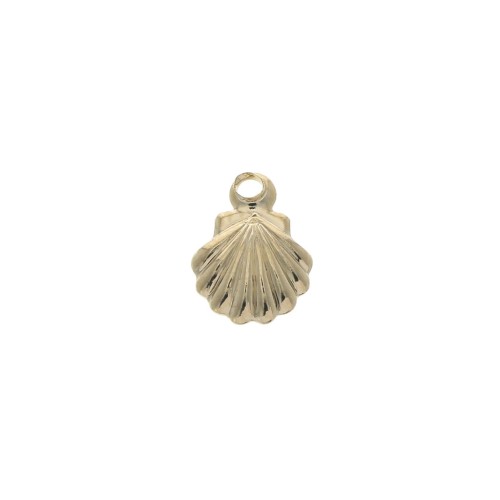 Seashell mini charm 8x6 mm Gold Plated 3 microns x1
