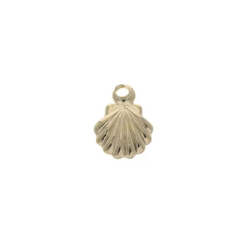 Seashell mini charm 8x6 mm Gold Plated 3 microns x1