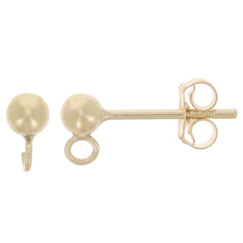 Gold filled 3mm Ball earstuds x2