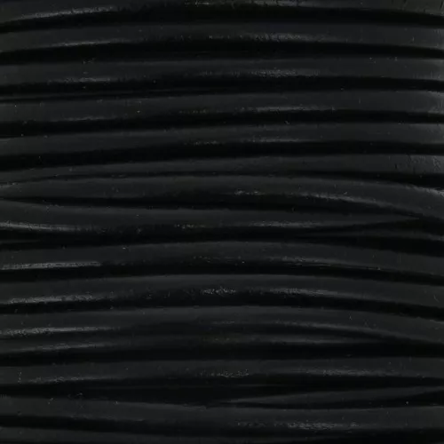 Genuine european leather cord 4.5 mm Black x 1m