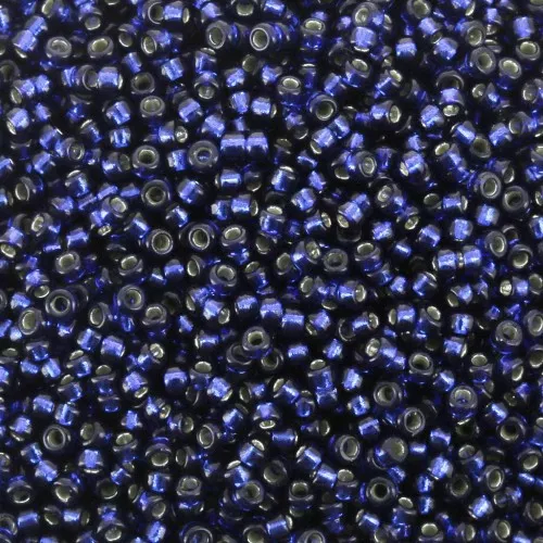 Miyuki Duracoat Seed Beeds 15/0 4281- Dyed Navy Blue Silver Lined x8g