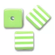 Striped cubes 8mm Anise/White x10