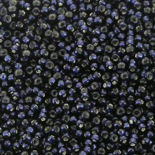 Miyuki Duracoat Seed Beeds 15/0 4282- Dyed Indigo Navy Blue Silver Lined x8g