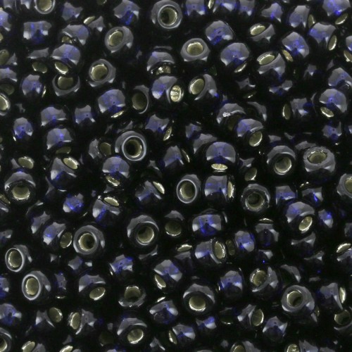 Miyuki Duracoat 8/0 Seed Beads 4282- Dyed Indigo Navy Blue Silver Lined x8g
