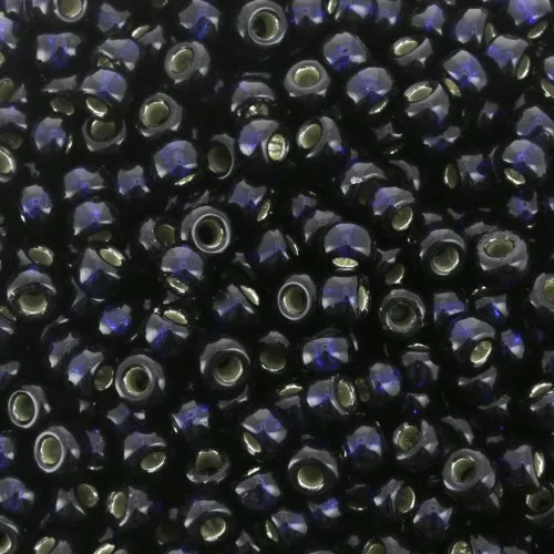 Miyuki Duracoat 8/0 Seed Beads 4282- Dyed Indigo Navy Blue Silver Lined x8g