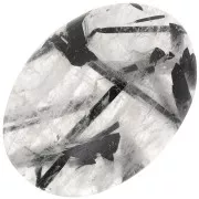 Oval cabochon 25x18mm Black Rutile