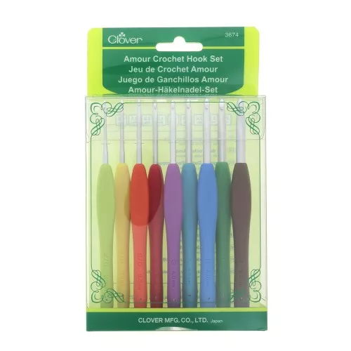 Clover - Amour 9 Crochet Hook Set - For yarn and thread 2 to 6 mm x1