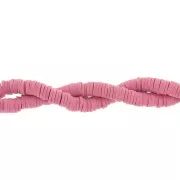 Heishi beads in polymer clay 5x1 mm Dark Pink x37 cm