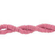 Heishi polymer clay rondelle beads 5x1 mm Dark pink x37 cm