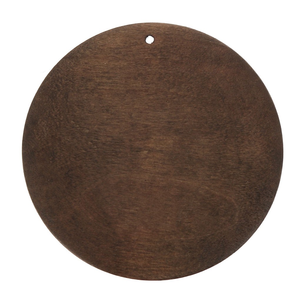 Dark Brown Dyed round wooden pendant 59 mm for DIY jewelry creation x1
