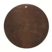 Dark Brown Dyed round wooden pendant 59 mm for DIY jewelry creation x1