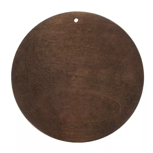 Dark Brown Dyed round wooden pendant 59 mm for DIY jewelry creation x1