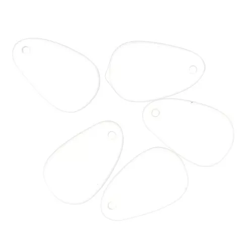 Drop charm - frosted glass effect 15x24.5 mm - Transparent x1