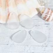 Drop charm - frosted glass effect 15x24.5 mm - Transparent x1